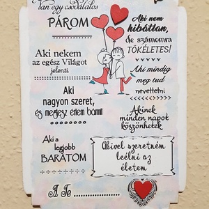 Van egy csodálatos PÁROM, Otthon & Életmód, Dekoráció, Fali és függő dekoráció, Falra akasztható dekor, Decoupage, transzfer és szalvétatechnika, MESKA