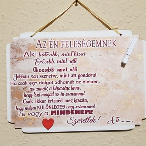 Az én FELESÉGEMNEK, Otthon & Életmód, Dekoráció, Fali és függő dekoráció, Falra akasztható dekor, Decoupage, transzfer és szalvétatechnika, MESKA