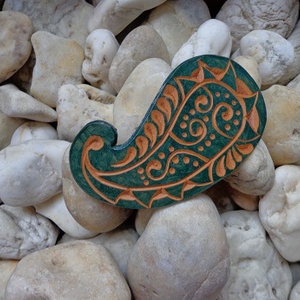 Üstökös - bőr hajcsat, francia csat -  - Meska.hu