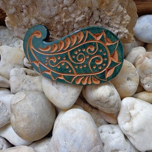 Üstökös - bőr hajcsat, francia csat -  - Meska.hu