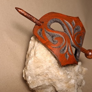 Kerti séta - bőr kontycsat - ruha & divat - hajdísz & hajcsat - hajcsat & hajtű - Meska.hu