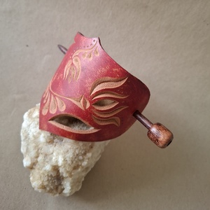 Virágom - nagy bőr kontycsat - ruha & divat - hajdísz & hajcsat - hajcsat & hajtű - Meska.hu