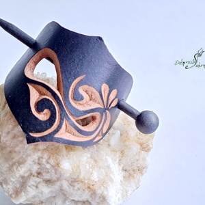 Álompor - bőr kontycsat - ruha & divat - hajdísz & hajcsat - hajcsat & hajtű - Meska.hu