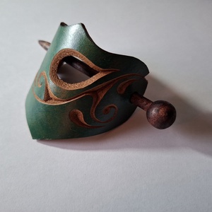 Zöld - bőr kontycsat - ruha & divat - hajdísz & hajcsat - hajcsat & hajtű - Meska.hu