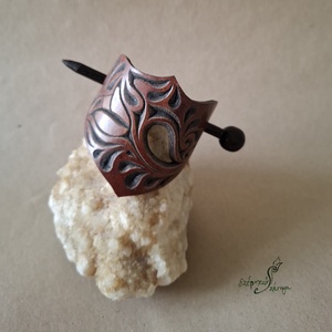 Hamvas tuli - bőr kontycsat, Ruha & Divat, Hajdísz & Hajcsat, Hajcsat & Hajtű, Bőrművesség, MESKA