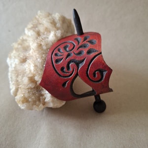 Tüzes szív - bőr kontycsat - ruha & divat - hajdísz & hajcsat - hajcsat & hajtű - Meska.hu