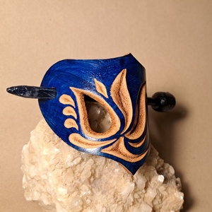 Lángoló nyugalom - bőr kontycsat - ruha & divat - hajdísz & hajcsat - hajcsat & hajtű - Meska.hu