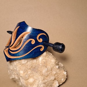 Lángoló nyugalom - bőr kontycsat - ruha & divat - hajdísz & hajcsat - hajcsat & hajtű - Meska.hu