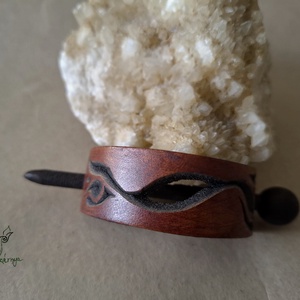 Vörösesbarna copf - bőr kontycsat, Ruha & Divat, Hajdísz & Hajcsat, Hajcsat & Hajtű, Bőrművesség, MESKA