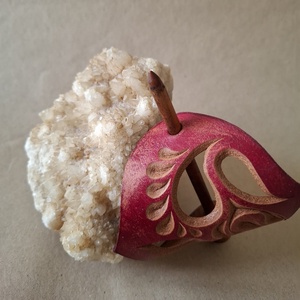 Meggypiros könny - bőr kontycsat - ruha & divat - hajdísz & hajcsat - hajcsat & hajtű - Meska.hu