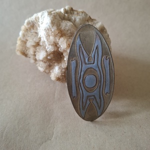 Kék egyensúly - Tűzzománc francia csat - ruha & divat - hajdísz & hajcsat - hajdísz - Meska.hu