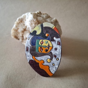 Karnevál1 - Tűzzománc francia csat - ruha & divat - hajdísz & hajcsat - hajdísz - Meska.hu