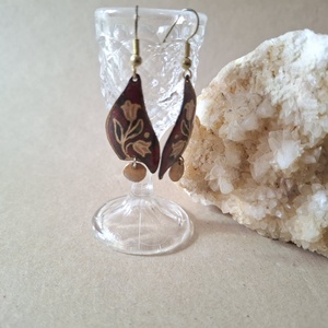 Tulipános tűzzománc füli, Ékszer, Fülbevaló, Lógó fülbevaló, Ékszerkészítés, Tűzzománc, MESKA