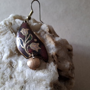 Tulipános tűzzománc füli - ékszer - fülbevaló - lógó fülbevaló - Meska.hu