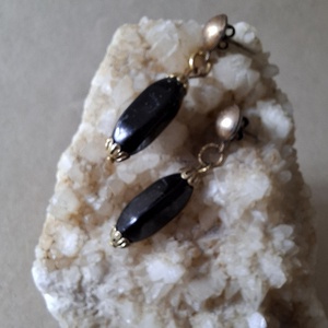 Fekete obszidián füli - Meska.hu