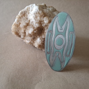 Babérzöld - Tűzzománc francia csat - Meska.hu