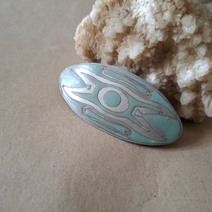 Babérzöld - Tűzzománc francia csat - ruha & divat - hajdísz & hajcsat - hajdísz - Meska.hu