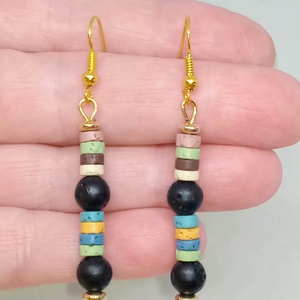 Lávakő nyaklánc és fülbevaló ásvány szett - ékszer - ékszerszett - Meska.hu