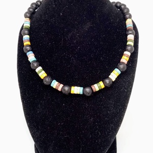 Lávakő nyaklánc és fülbevaló ásvány szett - ékszer - ékszerszett - Meska.hu