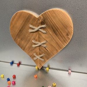 Fa szív kender fonással (FD12), Otthon & Lakás, Dekoráció, Dísztárgy, Famegmunkálás, MESKA