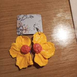 Virág fülbevaló , Ékszer, Fülbevaló, Fülékszer, Ékszerkészítés, Gyurma, MESKA