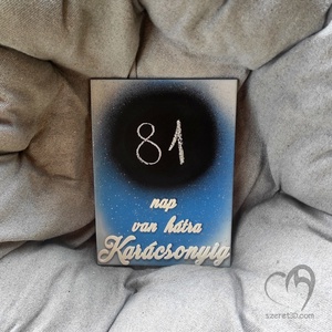 Karácsonyi visszaszámláló 3.  krétával írható - karácsony - adventi díszek - adventi naptár - Meska.hu