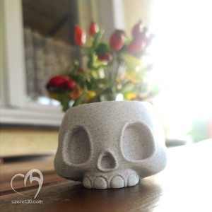 Koponya mécsestartó LED mécseshez - otthon & életmód - dekoráció - halloween - halloweeni lámpás - Meska.hu