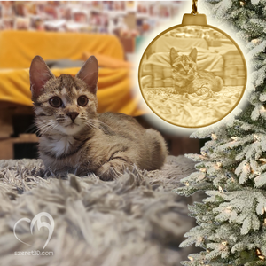 Kerek karácsonyfadísz fény hatására előtűnő saját fotóddal, szövegeddel, Karácsony, Karácsonyi lakásdekoráció, Karácsonyfadíszek, Mindenmás, MESKA