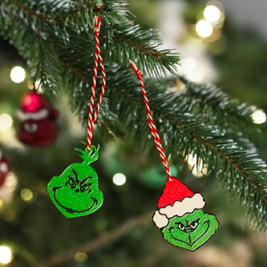 Grincs arcos 2 db-os karácsonyfadísz szett - Meska.hu