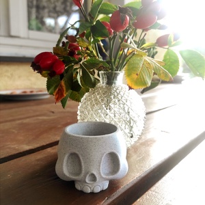 Koponya mécsestartó LED mécseshez, Otthon & Életmód, Dekoráció, Halloween, Halloweeni lámpás, Mindenmás, MESKA