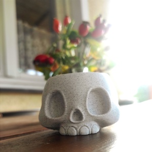 Koponya mécsestartó LED mécseshez - otthon & életmód - dekoráció - halloween - halloweeni lámpás - Meska.hu