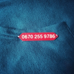 Telefonszámos felvarró - otthon & életmód - kisállatoknak - kutyáknak - kutya biléta - Meska.hu