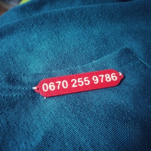 Telefonszámos felvarró - otthon & életmód - kisállatoknak - kutyáknak - kutya biléta - Meska.hu