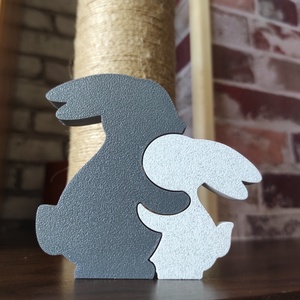 Ölelkező nyuszik szobrocska - otthon & életmód - dekoráció - dekoratív figurák és szobrok - Meska.hu