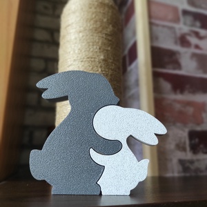 Ölelkező nyuszik szobrocska - otthon & életmód - dekoráció - dekoratív figurák és szobrok - Meska.hu