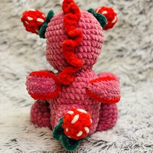 Horgolt eper sárkány - játék & sport - plüssállat & játékfigura - plüss sárkány - Meska.hu