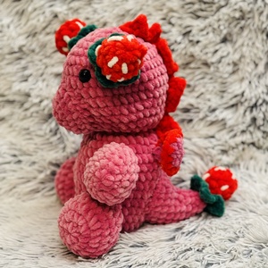 Horgolt eper sárkány - játék & sport - plüssállat & játékfigura - plüss sárkány - Meska.hu