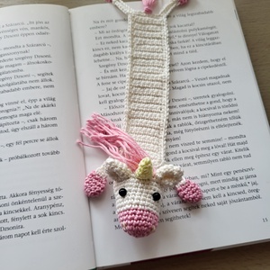 Horgolt egyszarvú könyvjelző - könyv & zene - könyvjelző - Meska.hu