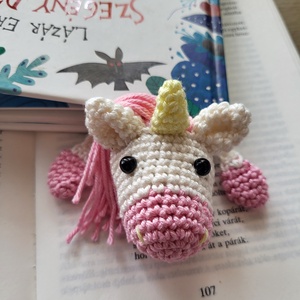 Horgolt egyszarvú könyvjelző - Meska.hu