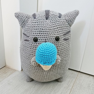 Pusheen horgolt cica - játék & sport - plüssállat & játékfigura - cica - Meska.hu