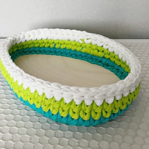 Horgolt kosár tojás alappal, Otthon & Életmód, Tárolás & Rendszerezés, Tárolókosár, Horgolás, MESKA