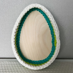 Horgolt kosár tojás alappal - otthon & életmód - tárolás & rendszerezés - tárolókosár - Meska.hu