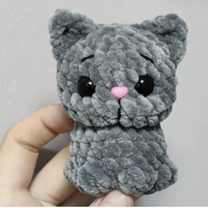  Horgolt cica kosárban  - játék & sport - plüssállat & játékfigura - cica - Meska.hu