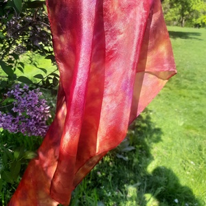 Bíbor alkony- selyem sál, Ruha & Divat, Sál, Sapka, Kendő, Kendő, Selyemfestés, MESKA