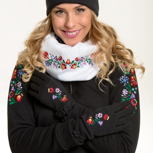 Szervető-kalocsai kesztyű - fekete - Meska.hu