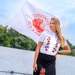 Szervető-matyó rövid ujjú női ing - fehér-indás - ruha & divat - női ruha - blúz - Meska.hu