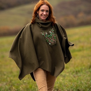 Szervető-jászsági poncsó - zöld - Meska.hu