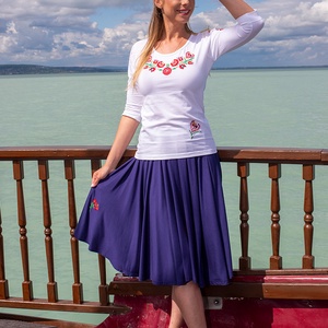 Szervető-matyó háromnegyedes ujjú blúz - fehér - ruha & divat - női ruha - blúz - Meska.hu