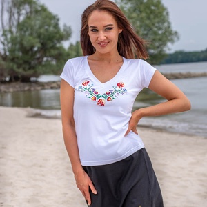 Szervető-kalocsai V póló - fehér - Meska.hu