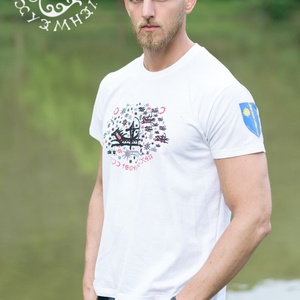  Szervető-Csaba királyfi népe póló - fehér, Ruha & Divat, Férfi ruha, Póló, Hímzés, Varrás, MESKA